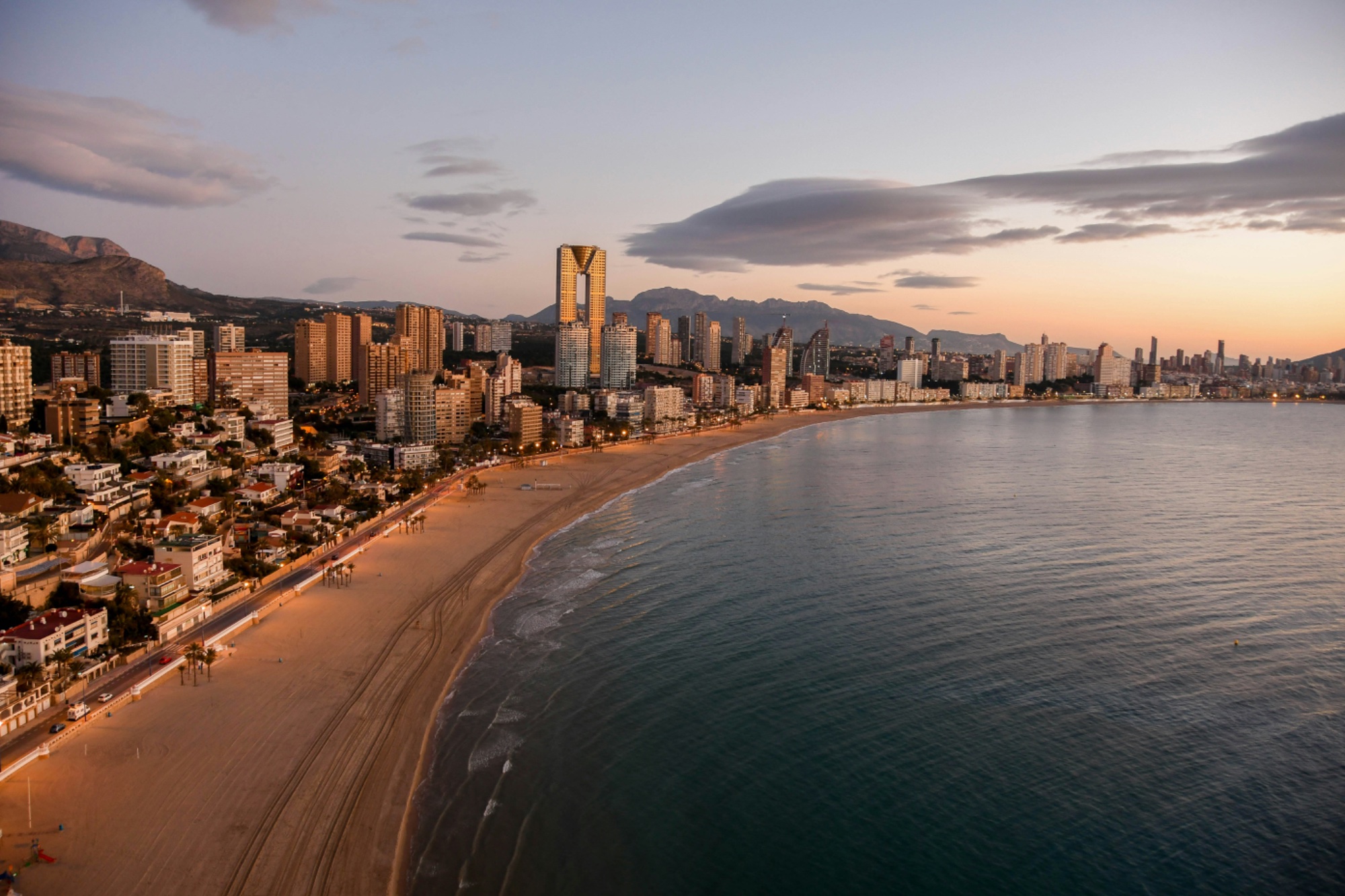 Benidorm sunrise skyline
